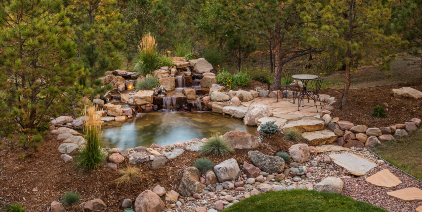 Image 30 newly upgraded small pond with stone formations